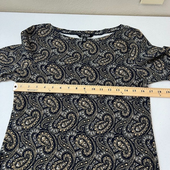 Lauren Ralph Lauren Women's Paisley Pint Mini Dress Short Sleeve Multicolor SZ L - Picture 10 of 12